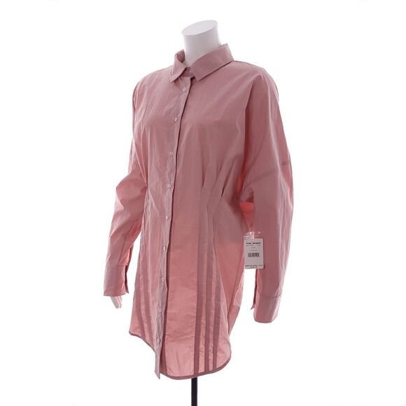 Free People Taia Womens M Solid Pink Shirt Dress OB1245762 - Picture 3 of 13